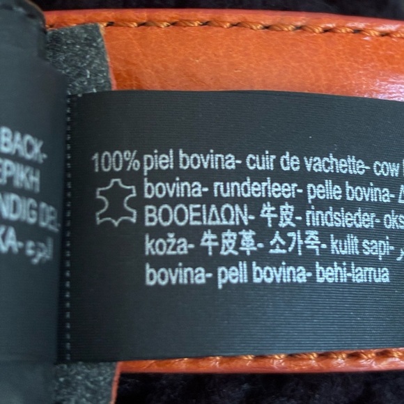 NWT. Zara Orange Leather Belt with Square Buckle. Size 30. main image 5